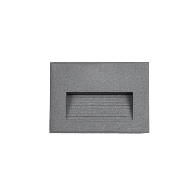 kelvo® STEPART KLV-101-0084 Χωνευτό Φωτιστικό Σκαλοπατιού / Διαδρόμου LED 3W 375lm 45° AC 220-240V Αδιάβροχο IP65 Θερμό Λευκό 2700K - Lumileds SMD Chip & TÜV SÜD Driver - Γκρι Ανθρακί Ματ - Μ11.5 x Π5.3 x Υ8.3cm / Q10.6 x 7.6cm - 5 Χρόνια Εγγύηση