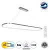 GLOBOSTAR® BOLIVAR 61273 Μοντέρνο Κρεμαστό Φωτιστικό Οροφής LED 54W 6210lm 360° AC 220-240V IP20 Ρυθμιζόμενο Λευκό CCT με Χειριστήριο από 2700K έως 6000K Dimmable - Lumileds SMD Chip - Νίκελ Βούρτσας - Μ120 x Π30 x Υ2cm - 3 Χρόνια Εγγύηση