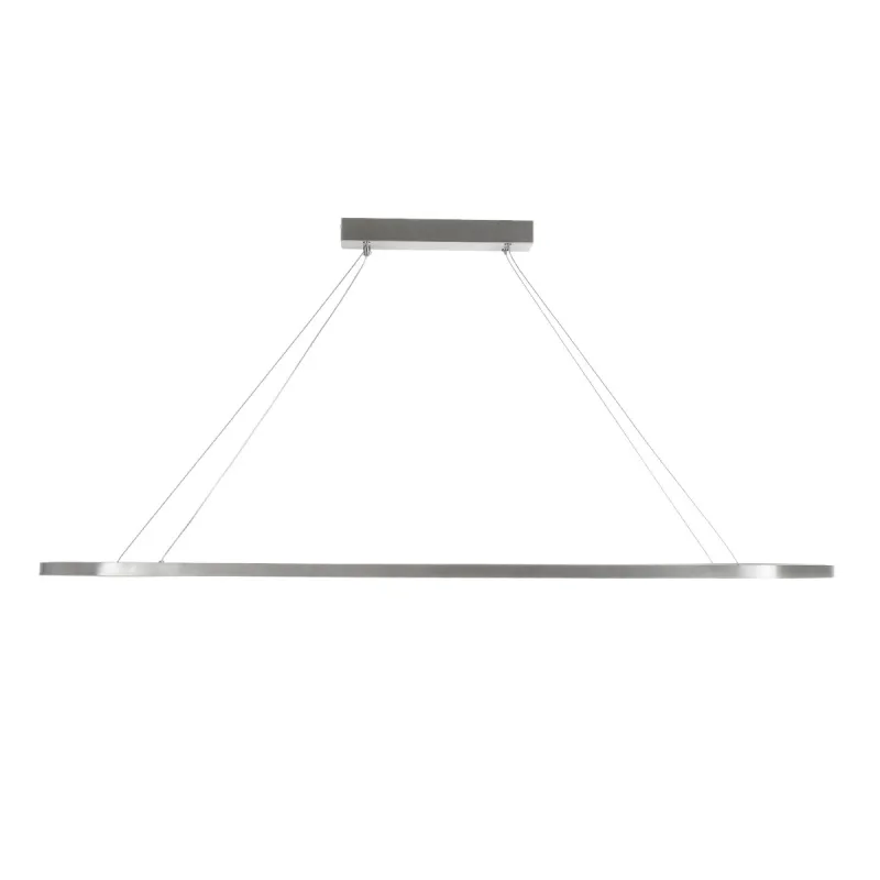 GLOBOSTAR® BOLIVAR 61273 Μοντέρνο Κρεμαστό Φωτιστικό Οροφής LED 54W 6210lm 360° AC 220-240V IP20 Ρυθμιζόμενο Λευκό CCT με Χειριστήριο από 2700K έως 6000K Dimmable - Lumileds SMD Chip - Νίκελ Βούρτσας - Μ120 x Π30 x Υ2cm - 3 Χρόνια Εγγύηση