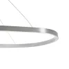 GLOBOSTAR® BOLIVAR 61273 Μοντέρνο Κρεμαστό Φωτιστικό Οροφής LED 54W 6210lm 360° AC 220-240V IP20 Ρυθμιζόμενο Λευκό CCT με Χειριστήριο από 2700K έως 6000K Dimmable - Lumileds SMD Chip - Νίκελ Βούρτσας - Μ120 x Π30 x Υ2cm - 3 Χρόνια Εγγύηση