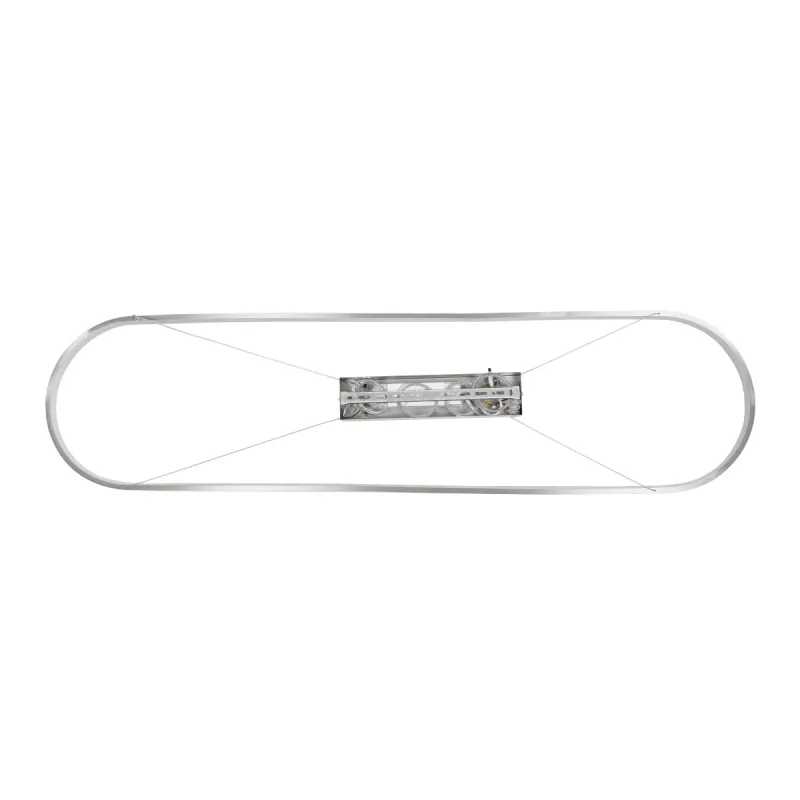 GLOBOSTAR® BOLIVAR 61273 Μοντέρνο Κρεμαστό Φωτιστικό Οροφής LED 54W 6210lm 360° AC 220-240V IP20 Ρυθμιζόμενο Λευκό CCT με Χειριστήριο από 2700K έως 6000K Dimmable - Lumileds SMD Chip - Νίκελ Βούρτσας - Μ120 x Π30 x Υ2cm - 3 Χρόνια Εγγύηση