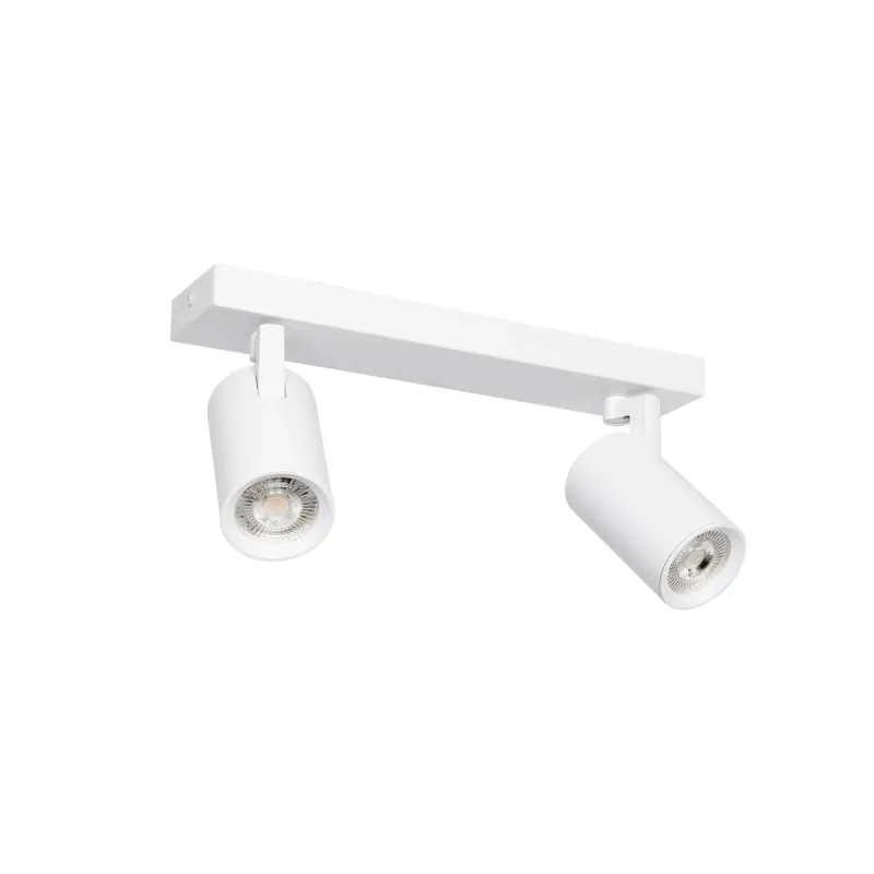 kelvo® SPOTA KLV-101-0137 Κινούμενο Φωτιστικό Σποτ Οροφής για 2 Λάμπες MR16 με Ντουί GU10 AC 220-240V IP20 - Λευκό Ματ - Μ30 x Π6 x Υ14.5cm