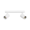 kelvo® SPOTA KLV-101-0137 Κινούμενο Φωτιστικό Σποτ Οροφής για 2 Λάμπες MR16 με Ντουί GU10 AC 220-240V IP20 - Λευκό Ματ - Μ30 x Π6 x Υ14.5cm