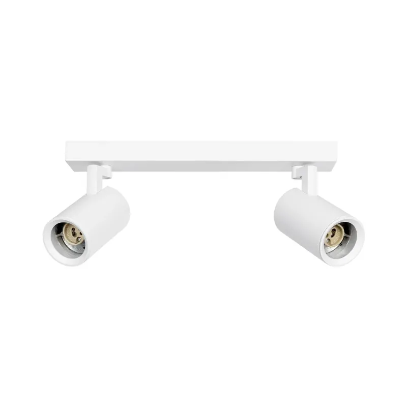 kelvo® SPOTA KLV-101-0137 Κινούμενο Φωτιστικό Σποτ Οροφής για 2 Λάμπες MR16 με Ντουί GU10 AC 220-240V IP20 - Λευκό Ματ - Μ30 x Π6 x Υ14.5cm