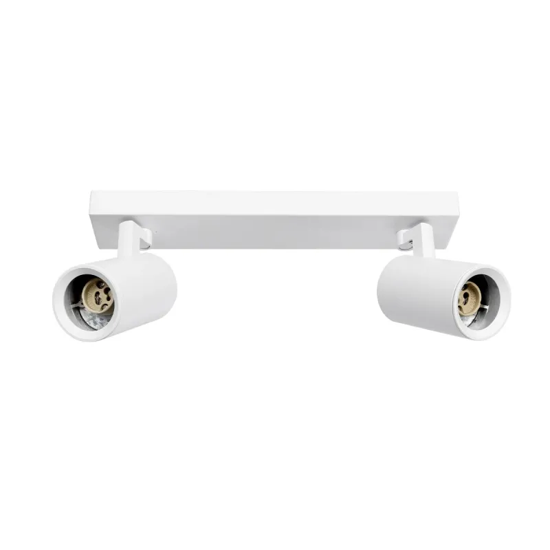 kelvo® SPOTA KLV-101-0137 Κινούμενο Φωτιστικό Σποτ Οροφής για 2 Λάμπες MR16 με Ντουί GU10 AC 220-240V IP20 - Λευκό Ματ - Μ30 x Π6 x Υ14.5cm