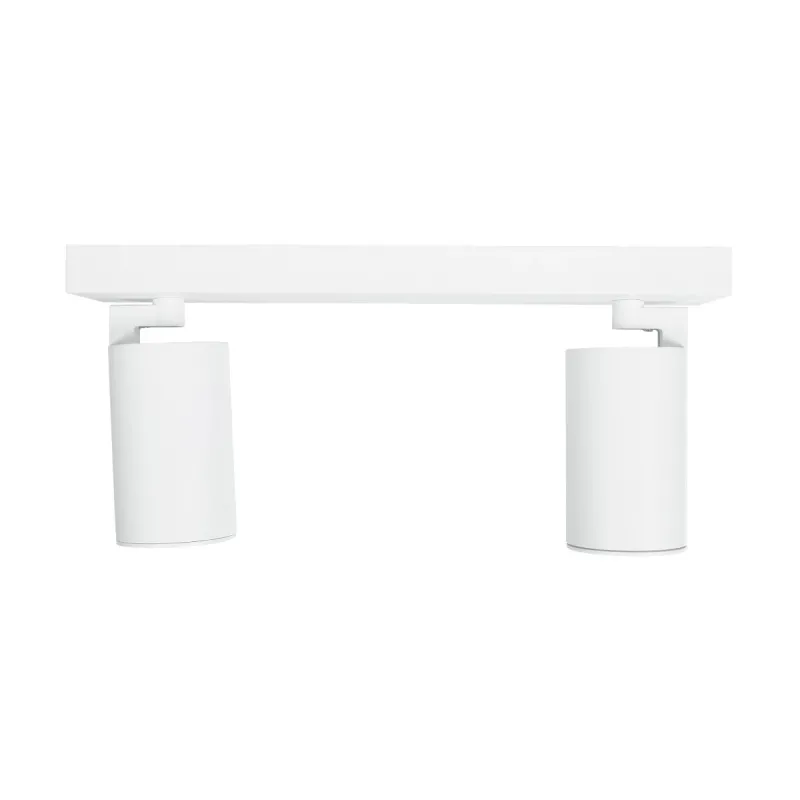 kelvo® SPOTA KLV-101-0137 Κινούμενο Φωτιστικό Σποτ Οροφής για 2 Λάμπες MR16 με Ντουί GU10 AC 220-240V IP20 - Λευκό Ματ - Μ30 x Π6 x Υ14.5cm