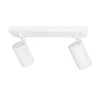 kelvo® SPOTA KLV-101-0137 Κινούμενο Φωτιστικό Σποτ Οροφής για 2 Λάμπες MR16 με Ντουί GU10 AC 220-240V IP20 - Λευκό Ματ - Μ30 x Π6 x Υ14.5cm