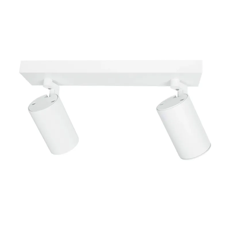 kelvo® SPOTA KLV-101-0137 Κινούμενο Φωτιστικό Σποτ Οροφής για 2 Λάμπες MR16 με Ντουί GU10 AC 220-240V IP20 - Λευκό Ματ - Μ30 x Π6 x Υ14.5cm