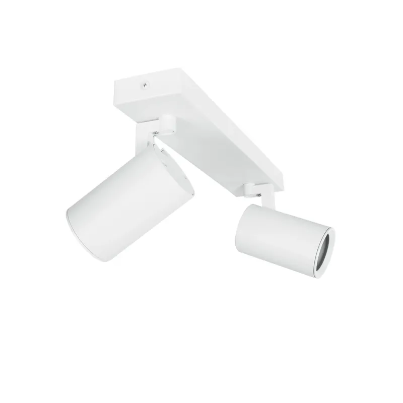 kelvo® SPOTA KLV-101-0137 Κινούμενο Φωτιστικό Σποτ Οροφής για 2 Λάμπες MR16 με Ντουί GU10 AC 220-240V IP20 - Λευκό Ματ - Μ30 x Π6 x Υ14.5cm