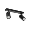 kelvo® SPOTA KLV-101-0136 Κινούμενο Φωτιστικό Σποτ Οροφής για 2 Λάμπες MR16 με Ντουί GU10 AC 220-240V IP20 - Μαύρο Ματ - Μ30 x Π6 x Υ14.5cm