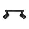 kelvo® SPOTA KLV-101-0136 Κινούμενο Φωτιστικό Σποτ Οροφής για 2 Λάμπες MR16 με Ντουί GU10 AC 220-240V IP20 - Μαύρο Ματ - Μ30 x Π6 x Υ14.5cm