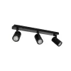kelvo® SPOTA KLV-101-0138 Κινούμενο Φωτιστικό Σποτ Οροφής για 3 Λάμπες MR16 με Ντουί GU10 AC 220-240V IP20 - Μαύρο Ματ - Μ48 x Π6.2 x Υ14cm