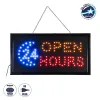 GLOBOSTAR® SIGN 75682 Διακοσμητικό Φωτιστικό Τοίχου Ένδειξης / Σήμανσης "OPEN 24 HOURS" LED 5W 150lm 120° AC 220-240V IP20 Πολύχρωμο - Μαύρο - Μ48 x Π25 x Υ2cm - 2 Χρόνια Εγγύηση