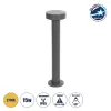 GLOBOSTAR® KIPASIO 90540 Φωτιστικό Κολωνάκι Κήπου LED 15W 1500lm 60° AC 220-240V Αδιάβροχο IP65 Θερμό Λευκό 2700K - Γκρι Ανθρακί - Μ15 x Π15 x Υ58cm - 3 Χρόνια Εγγύηση