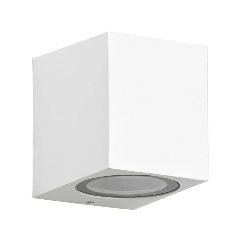 kelvo® BURANO KLV-101-0020 Φωτιστικό Τοίχου / Απλίκα για Λάμπα MR16 με Ντουί GU10 AC 220-240V Αδιάβροχο IP65 - Λευκό Ματ - Μ8 x Π8 x Υ7cm