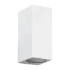 kelvo® BURANO KLV-101-0023 Φωτιστικό Τοίχου / Απλίκα για 2 Λάμπες MR16 με Ντουί GU10 AC 220-240V Αδιάβροχο IP65 - Λευκό Ματ - Μ8 x Π8 x Υ15cm