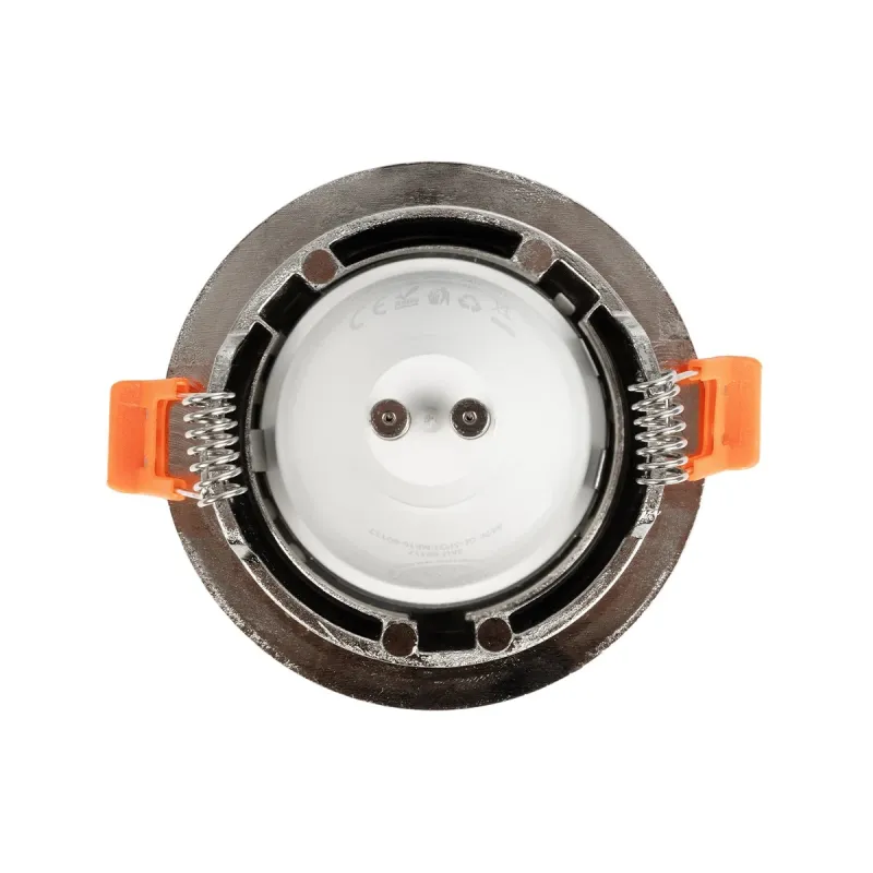 kelvo® LAMDA KLV-101-0046 Χωνευτό Φωτιστικό Downlight Σποτ Μπάνιου για Λάμπα MR16 με Ντουί GU10 AC 220-240V Αδιάβροχο IP65 - Νίκελ Βούρτσας - Μ8.5 x Π8.5 x Υ3.5cm / Q7.5cm