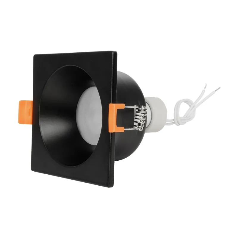 kelvo® EPSILON KLV-101-0047 Χωνευτό Φωτιστικό Downlight Σποτ Μπάνιου για Λάμπα MR16 με Ντουί GU10 AC 220-240V Αδιάβροχο IP65 - Μαύρο Ματ - Μ8.5 x Π8.5 x Υ4.4cm / Q7.5cm x 7.5cm