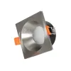 kelvo® EPSILON KLV-101-0049 Χωνευτό Φωτιστικό Downlight Σποτ Μπάνιου για Λάμπα MR16 με Ντουί GU10 AC 220-240V Αδιάβροχο IP65 - Νίκελ Βούρτσας - Μ8.5 x Π8.5 x Υ4.4cm / Q7.5cm x 7.5cm