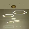 kelvo® LEXAGON KLV-101-0180 Κρεμαστό Φωτιστικό Οροφής LED 120W 12000lm 200° AC 220-240V IP20 Ρυθμιζόμενο Λευκό CCT με Χειριστήριο από 2700K έως 6000K Dimmable - Lumileds SMD Chip - Χρυσό Πλατίνα - Μ110 x Π90 x Υ110cm - 3 Χρόνια Εγγύηση