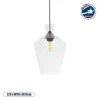 GLOBOSTAR® BALU 206-0040 Μοντέρνο Κρεμαστό Φωτιστικό Οροφής με Ντουί 1 x E27 AC 220-240V IP20 - Διάφανο - Μ20 x Π20 x Υ32cm