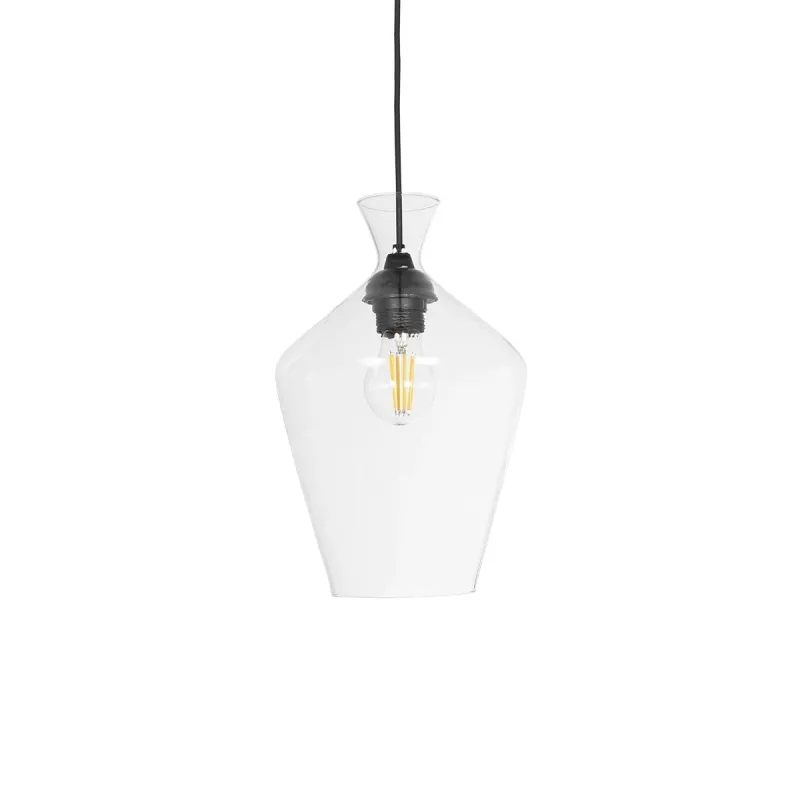GLOBOSTAR® BALU 206-0040 Μοντέρνο Κρεμαστό Φωτιστικό Οροφής με Ντουί 1 x E27 AC 220-240V IP20 - Διάφανο - Μ20 x Π20 x Υ32cm