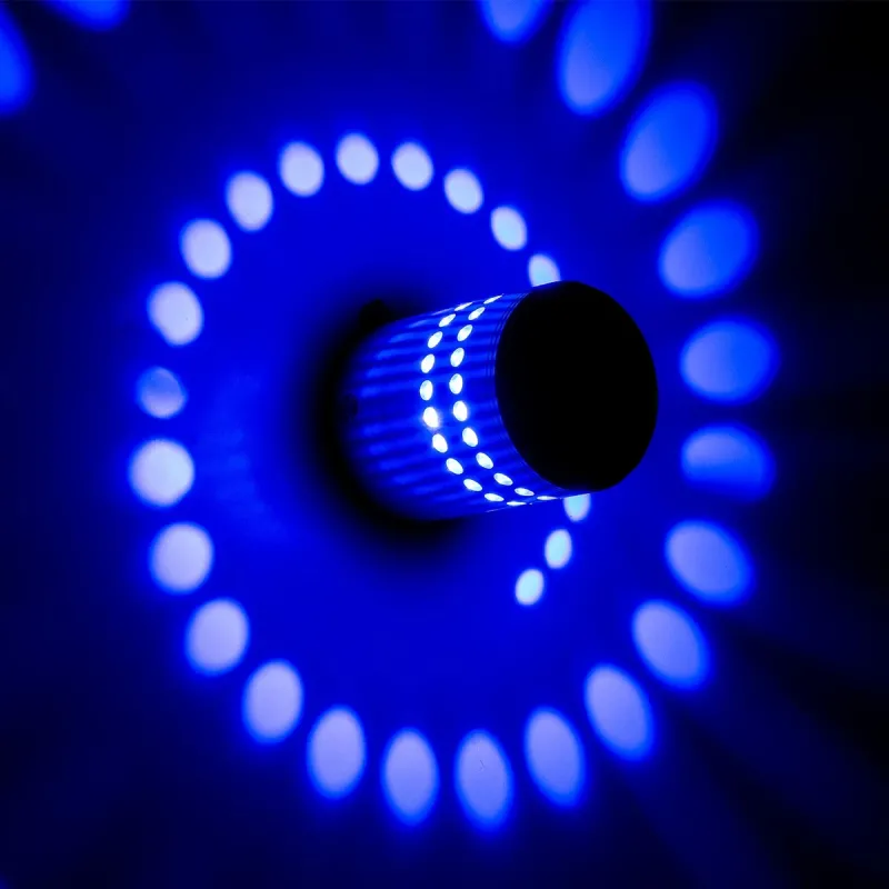 GLOBOSTAR® STAINS 60596 Μοντέρνο Φωτιστικό Τοίχου - Απλίκα LED 5W 300lm 180° AC 220-240V IP44 Μπλε - Bridgelux SMD Chip & TÜV SÜD Driver - Νίκελ Βούρτσας - Μ5.5 x Π5.5 x Υ7cm - 5 Χρόνια Εγγύηση
