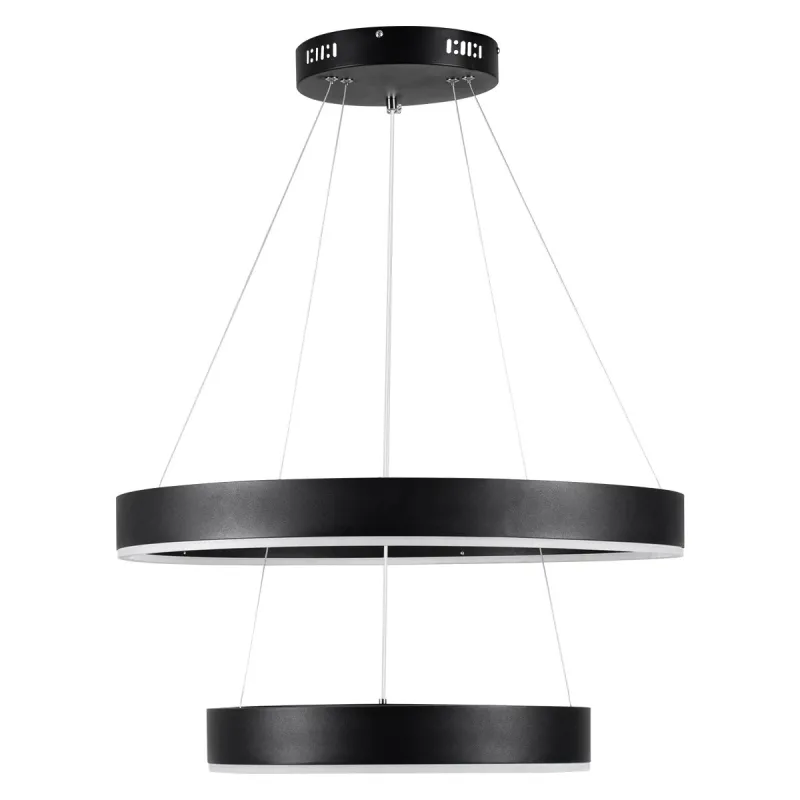 kelvo® VENOM KLV-101-0196 Κρεμαστό Φωτιστικό Οροφής LED 75W 7500lm 120° AC 220-240V IP20 Ρυθμιζόμενο Λευκό CCT με Χειριστήριο από 2700K έως 6000K Dimmable - Lumileds SMD Chip - Μαύρο Ματ - Μ60 x Π60 x Υ40cm - 3 Χρόνια Εγγύηση