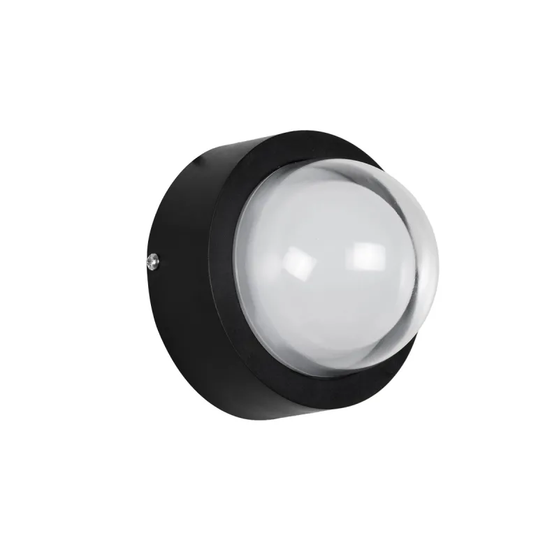 kelvo® NEXA KLV-101-0248 Φωτιστικό Τοίχου / Απλίκα LED 6W 600lm 180° AC 220-240V Αδιάβροχο IP65 Θερμό Λευκό 2700K - Sanan SMD Chip & TÜV SÜD Driver - Μαύρο Ματ - Μ11 x Π8.5 x Υ11cm - 5 Χρόνια Εγγύηση