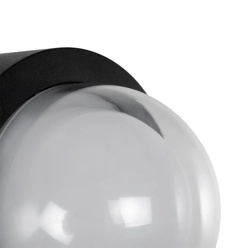 kelvo® NEXA KLV-101-0248 Φωτιστικό Τοίχου / Απλίκα LED 6W 600lm 180° AC 220-240V Αδιάβροχο IP65 Θερμό Λευκό 2700K - Sanan SMD Chip & TÜV SÜD Driver - Μαύρο Ματ - Μ11 x Π8.5 x Υ11cm - 5 Χρόνια Εγγύηση