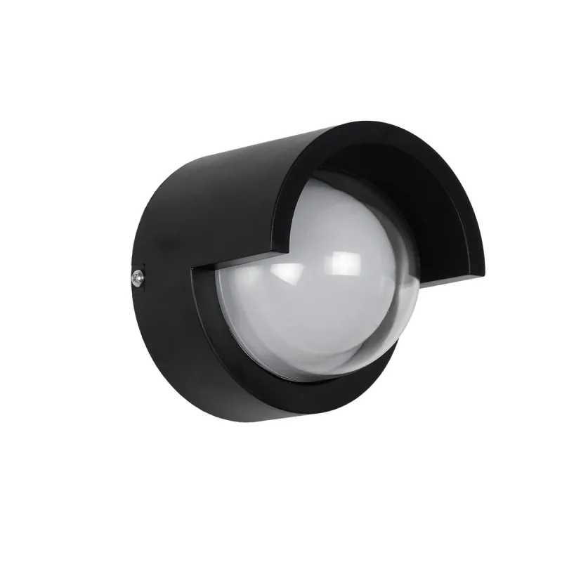 kelvo® NEXA KLV-101-0252 Φωτιστικό Τοίχου / Απλίκα LED 6W 600lm 180° AC 220-240V Αδιάβροχο IP65 Θερμό Λευκό 2700K - Sanan SMD Chip & TÜV SÜD Driver - Μαύρο Ματ - Μ11 x Π9 x Υ11cm - 5 Χρόνια Εγγύηση