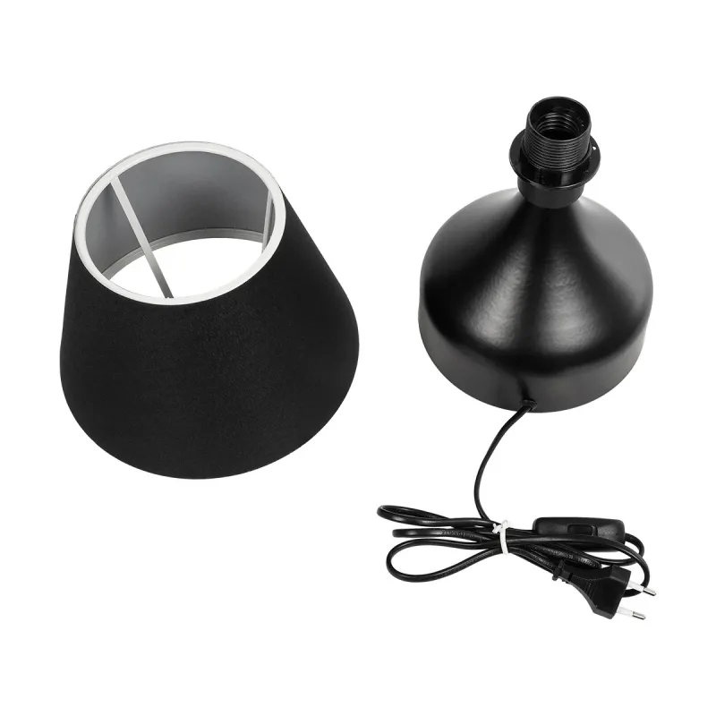 GLOBOSTAR® PYRAMID 204-0058 Μοντέρνο Επιτραπέζιο Φωτιστικό Πορτατίφ με Ντουί 1 x E27 AC 220-240V IP20 - Μαύρο - Μ22 x Π22 x Υ30cm