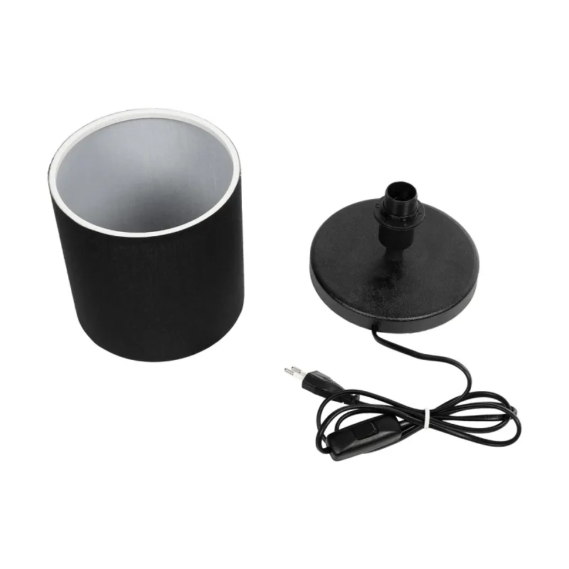 GLOBOSTAR® MINNIE 204-0063 Μοντέρνο Επιτραπέζιο Φωτιστικό Πορτατίφ με Ντουί 1 x E14 AC 220-240V IP20 - Μαύρο - Μ15 x Π15 x Υ21cm