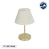 GLOBOSTAR® GLOSSY 204-0071 Μοντέρνο Επιτραπέζιο Φωτιστικό Πορτατίφ με Ντουί 1 x E27 AC 220-240V IP20 - Χρυσό & Λευκό - Μ22 x Π22 x Υ34cm