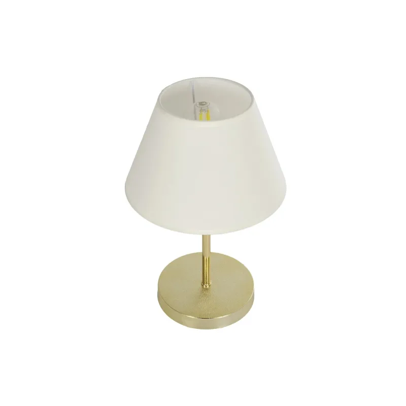 GLOBOSTAR® GLOSSY 204-0071 Μοντέρνο Επιτραπέζιο Φωτιστικό Πορτατίφ με Ντουί 1 x E27 AC 220-240V IP20 - Χρυσό & Λευκό - Μ22 x Π22 x Υ34cm