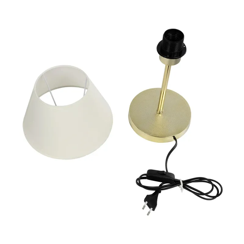 GLOBOSTAR® GLOSSY 204-0071 Μοντέρνο Επιτραπέζιο Φωτιστικό Πορτατίφ με Ντουί 1 x E27 AC 220-240V IP20 - Χρυσό & Λευκό - Μ22 x Π22 x Υ34cm
