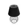 GLOBOSTAR® CLASS 204-0080 Μοντέρνο Επιτραπέζιο Φωτιστικό Πορτατίφ με Ντουί 1 x E27 AC 220-240V IP20 - Μαύρο & Μπεζ - Μ22 x Π22 x Υ36cm