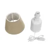 GLOBOSTAR® CIA 204-0082 Μοντέρνο Επιτραπέζιο Φωτιστικό Πορτατίφ με Ντουί 1 x E27 AC 220-240V IP20 - Λευκό & Μπεζ - Μ23 x Π23 x Υ31,5cm