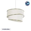 GLOBOSTAR® CYCLOP 204-0102 Μοντέρνο Κρεμαστό Φωτιστικό Οροφής με Ντουί 1 x E27 AC 220-240V IP20 - Μπεζ & Λευκό - Μ31 x Π31 x Υ24cm