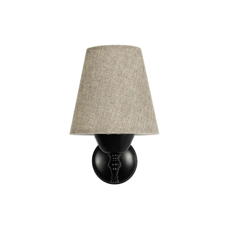 GLOBOSTAR® PAM 204-0112 Μοντέρνο Φωτιστικό Τοίχου - Απλίκα με Ντουί 1 x E27 AC 220-240V IP20 - Μαύρο & Μπεζ - Μ14 x Π22 x Υ23cm