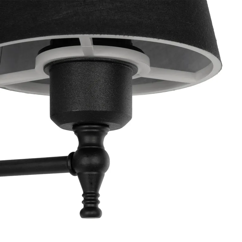 GLOBOSTAR® PAM 204-0113 Μοντέρνο Φωτιστικό Τοίχου - Απλίκα με Ντουί 1 x E27 AC 220-240V IP20 - Μαύρο - Μ23 x Π23 x Υ17cm