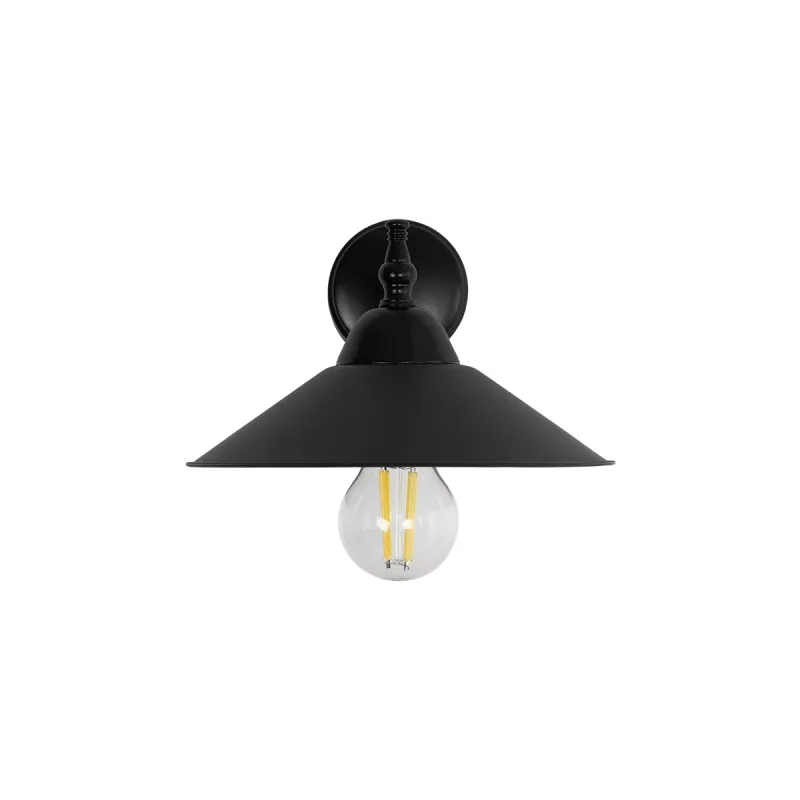 GLOBOSTAR® CATERPILLAR 204-0115 Μοντέρνο Φωτιστικό Τοίχου - Απλίκα με Ντουί 1 x E27 AC 220-240V IP20 - Μαύρο - Μ22 x Π25 x Υ14cm