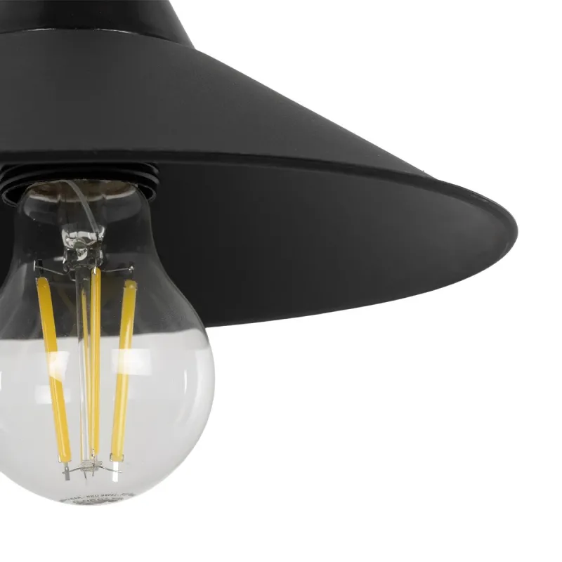 GLOBOSTAR® CATERPILLAR 204-0115 Μοντέρνο Φωτιστικό Τοίχου - Απλίκα με Ντουί 1 x E27 AC 220-240V IP20 - Μαύρο - Μ22 x Π25 x Υ14cm