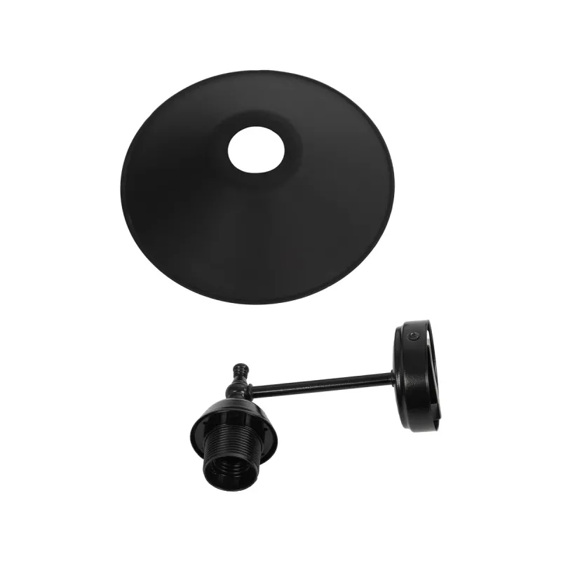 GLOBOSTAR® CATERPILLAR 204-0115 Μοντέρνο Φωτιστικό Τοίχου - Απλίκα με Ντουί 1 x E27 AC 220-240V IP20 - Μαύρο - Μ22 x Π25 x Υ14cm