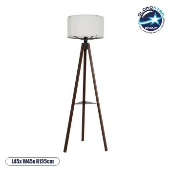 GLOBOSTAR® SHELF 204-0129 Μοντέρνο Επιδαπέδιο Φωτιστικό με Ντουί 1 x E27 AC 220-240V IP20 - Καφέ & Μπεζ - Μ45 x Π45 x Υ135cm