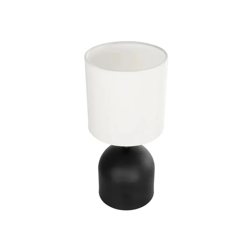 GLOBOSTAR® LOREN 204-0138 Μοντέρνο Επιτραπέζιο Φωτιστικό Πορτατίφ με Ντουί 1 x E14 AC 220-240V IP20 - Μαύρο & Εκρού - Μ15,5 x Π15,5 x Υ33cm