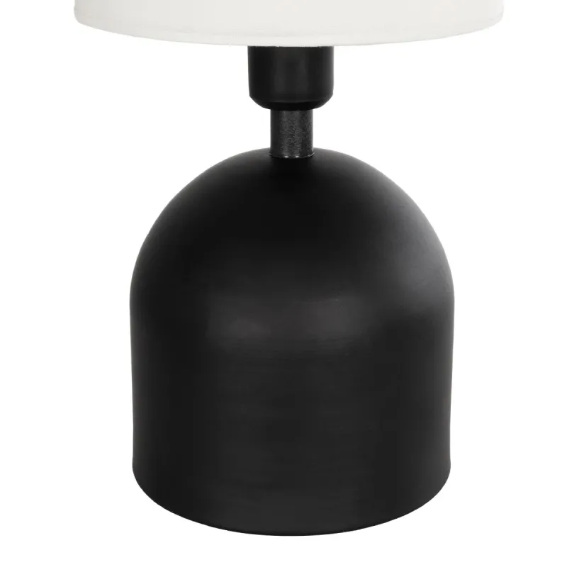 GLOBOSTAR® LOREN 204-0138 Μοντέρνο Επιτραπέζιο Φωτιστικό Πορτατίφ με Ντουί 1 x E14 AC 220-240V IP20 - Μαύρο & Εκρού - Μ15,5 x Π15,5 x Υ33cm