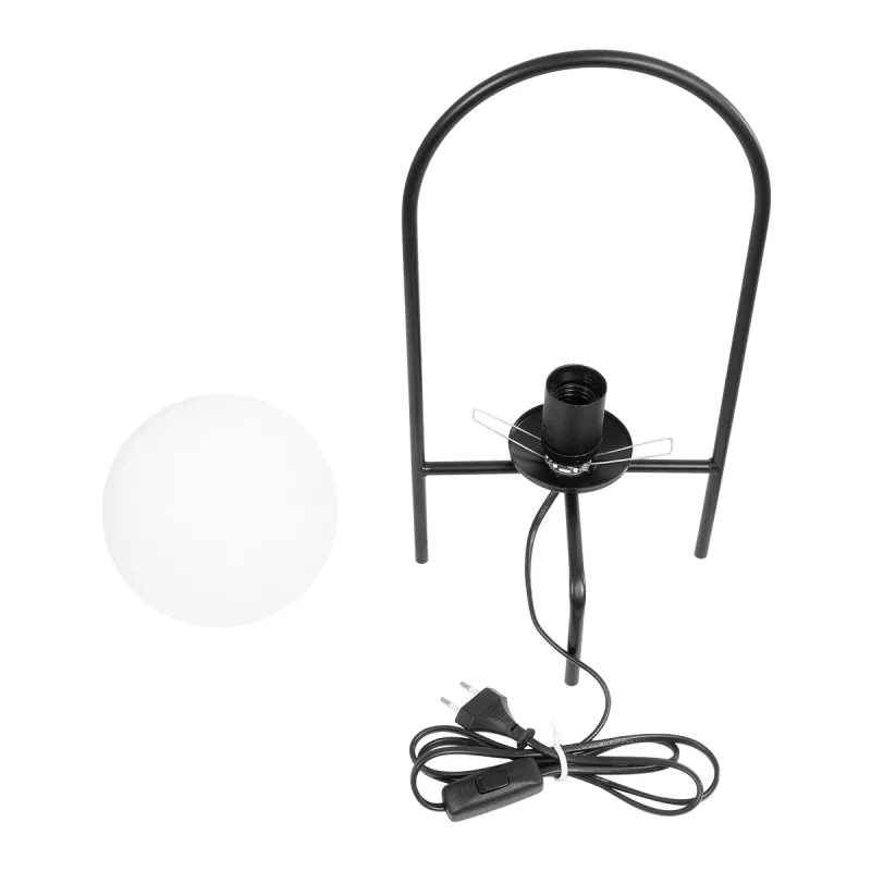 GLOBOSTAR® SPIDY 204-0139 Μοντέρνο Επιτραπέζιο Φωτιστικό Πορτατίφ με Ντουί 1 x E14 AC 220-240V IP20 - Μαύρο & Λευκό - Μ22 x Π20 x Υ38cm