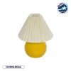 GLOBOSTAR® LISBON 204-0155 Μοντέρνο Επιτραπέζιο Φωτιστικό Πορτατίφ με Ντουί 1 x E27 AC 220-240V IP20 - Κίτρινο & Μπεζ - Μ24 x Π24 x Υ28cm
