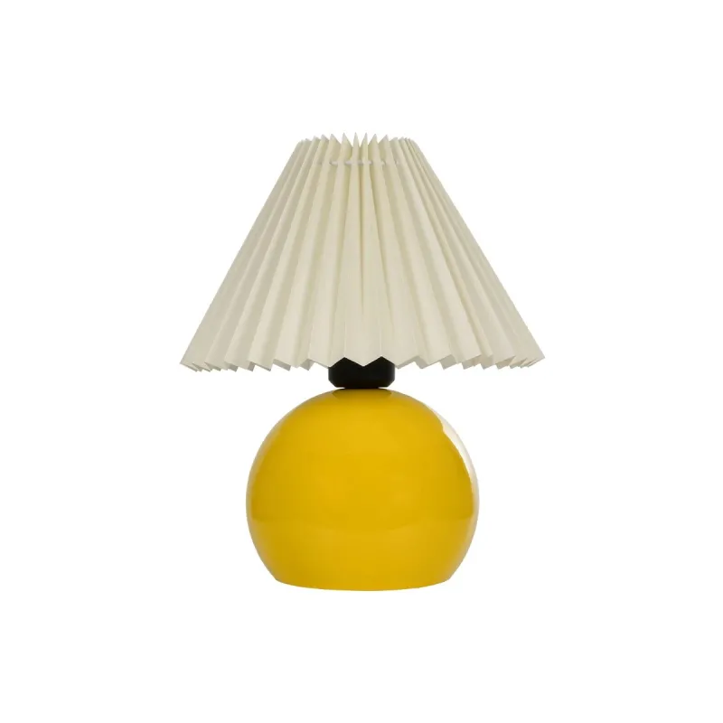 GLOBOSTAR® LISBON 204-0155 Μοντέρνο Επιτραπέζιο Φωτιστικό Πορτατίφ με Ντουί 1 x E27 AC 220-240V IP20 - Κίτρινο & Μπεζ - Μ24 x Π24 x Υ28cm